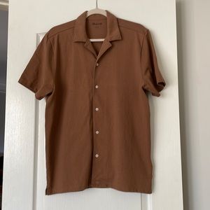 Mens madewell button down polo brown new